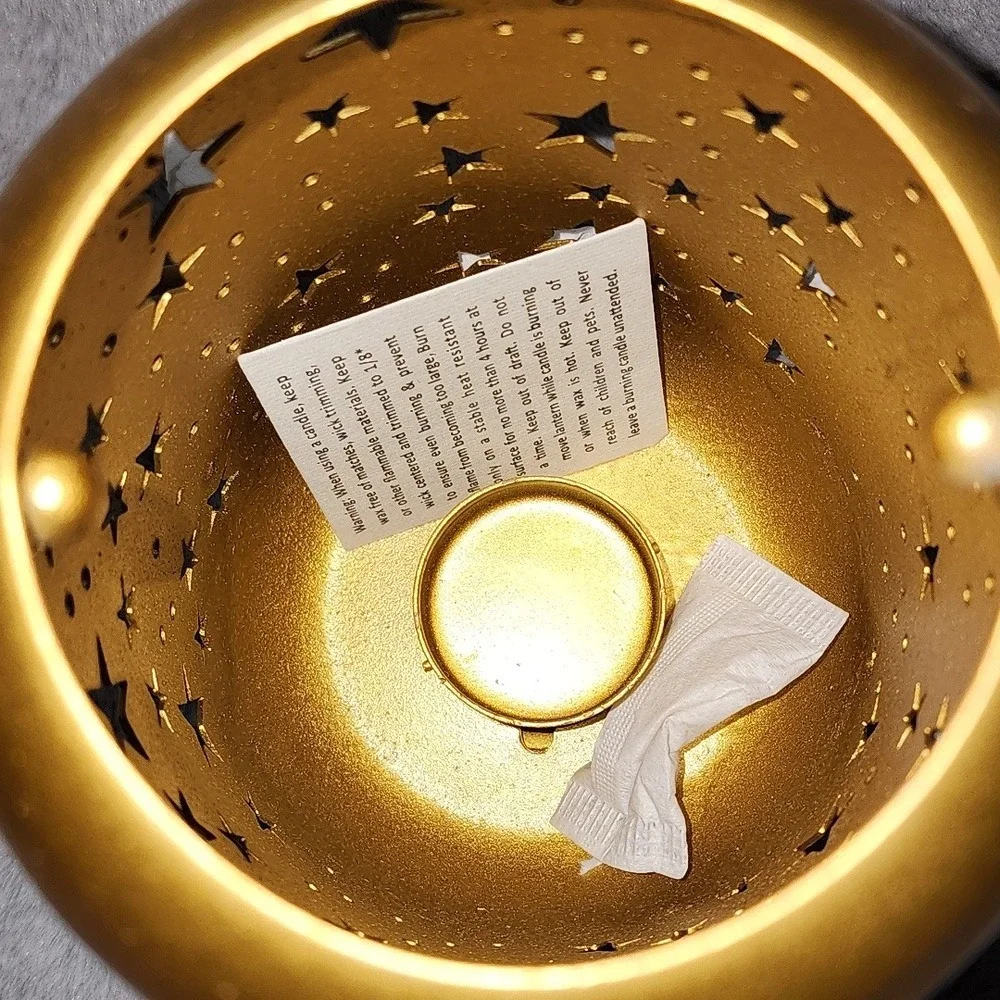 NIB‎ Artisan Direct Milky Way Gold Plated Steel Lantern